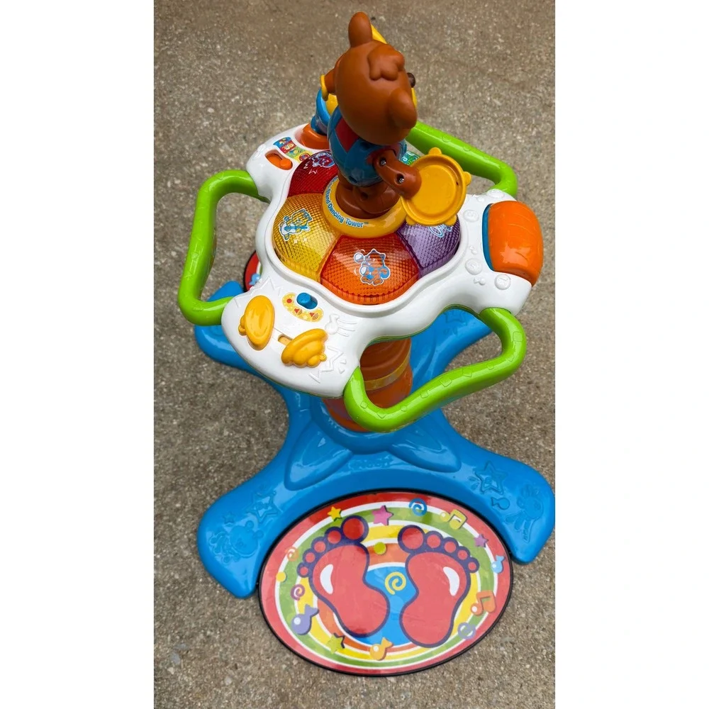 VTech 2007 Sit-to-Stand Dancing Tower Musical Activity Center Toy Blue Bear HTF